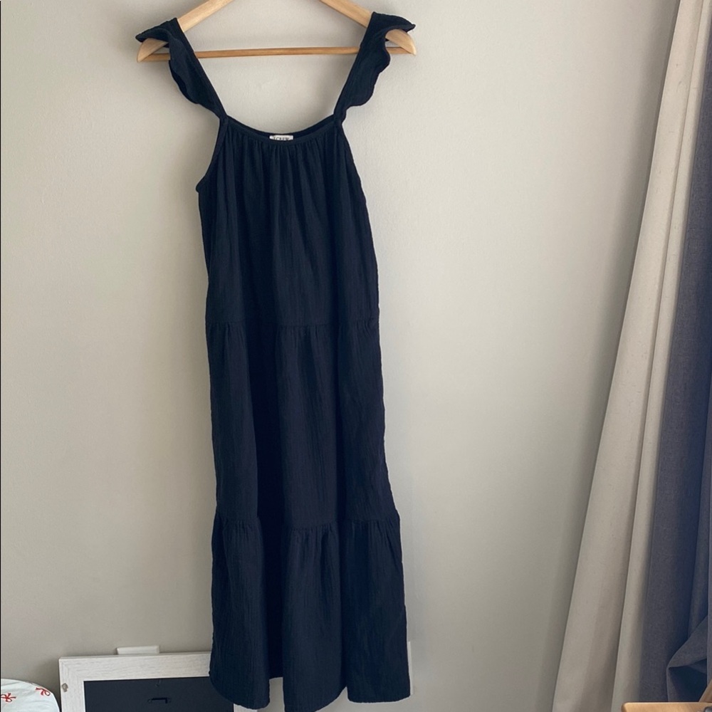 J. Crew Black Ruffled Tiered Sundress Sz XXS